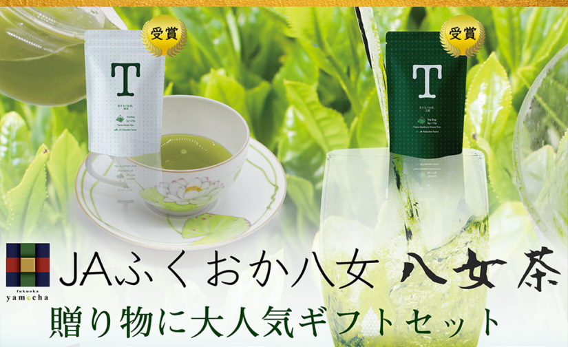 新商品セット！恋する八女茶ギフト Tシリーズ ギフト にお勧め （白）煎茶 ２袋（紺）煎茶 セット １袋 竹炭付 (WNW-3)